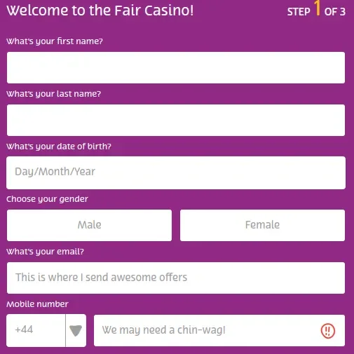 Jiliasia Account Registration Form Screen