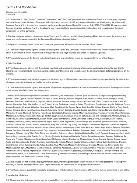 Promotional Terms and Conditions Document